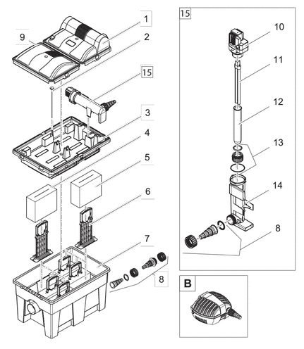 OASE Onderdelen BioSmart Set 14000 / UVC 16000 Deksel BioSmart