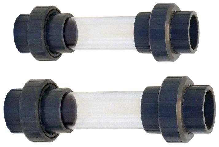 Eco-Line Zichtglas uit Transparante Buis met 3/3 koppeling - 63 mm
